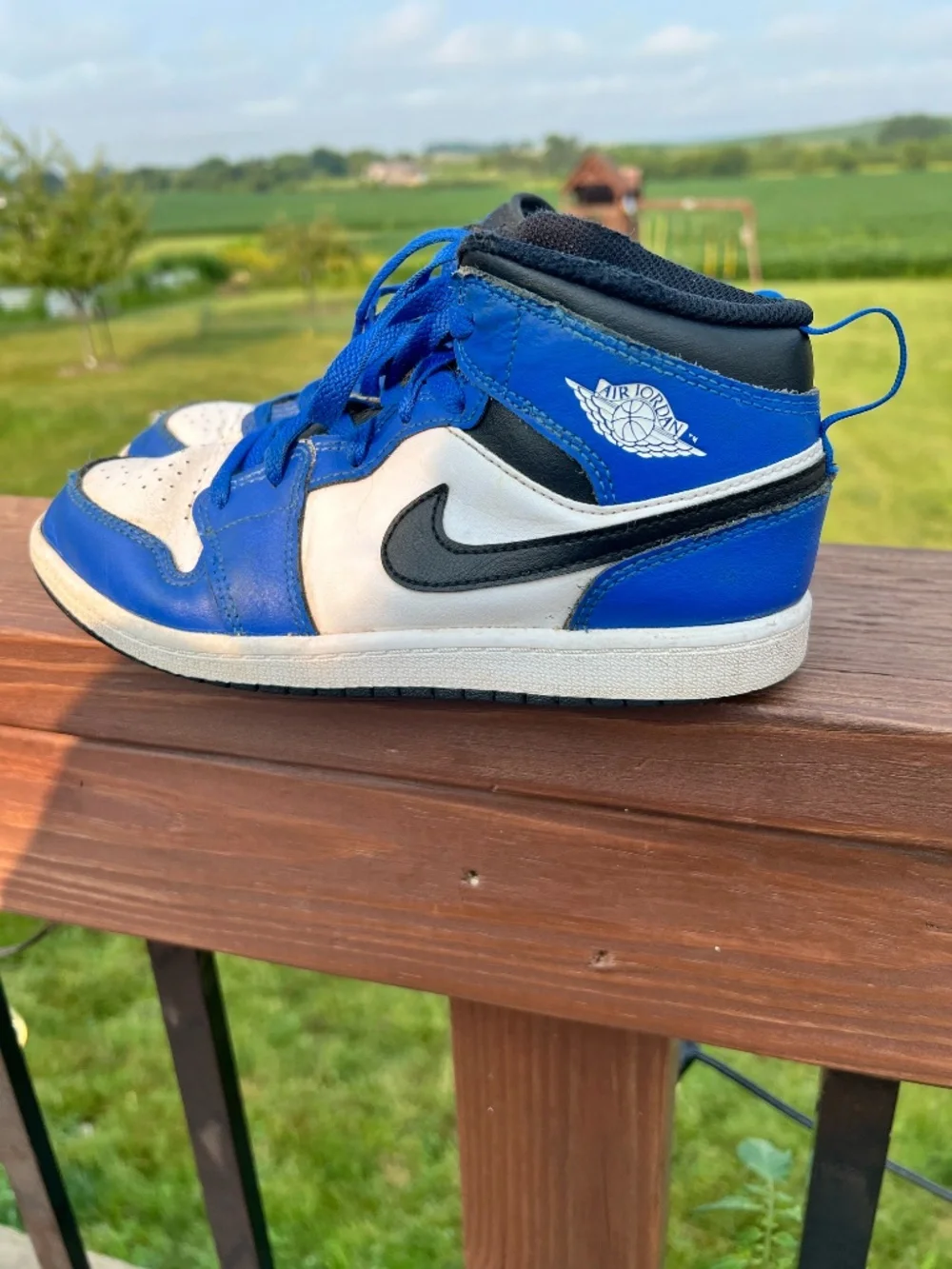 Air Jordan 1 Mid - Game Royal Blue/Black/White - Youth Size 3Y